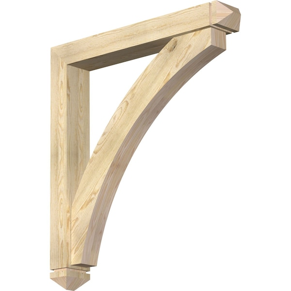 Ekena Millwork Thorton Arts and Crafts Rough Sawn Bracket w/ Offset Brace, Douglas Fir, 6"W x 40"D x 44"H BKT0604X40X44THR03RDF - main
